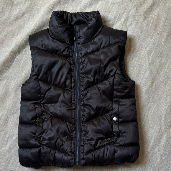 Girls Mayoral Reversible Black Puffer Vest - Picture 1 of 6